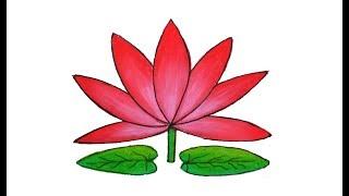 How to draw Water lily easy and simple, Shapla ful Art