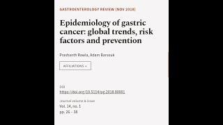 Epidemiology of gastric cancer: global trends, risk factors and prevention | RTCL.TV