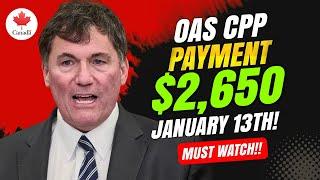 Canadian Seniors to Receive $2,650 OAS CPP Payment on January 13th!