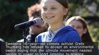 16-yr-old climate activist Greta rejects Rs.37 lakh environmental prize