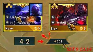 "Ryze 3 Star" + "Sion  3 Star" In 1 Game!!! | TFT SET 9 | 13.14