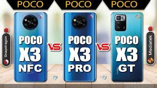 POCO X3 NFC VS POCO x3 Pro VS POCO x3 GT Full Comparison | Which is Best