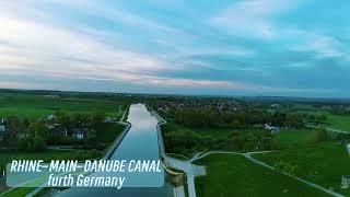 Rhine-main-danube canal in furth Germany drone