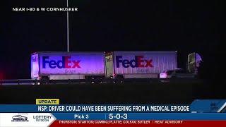 Overnight chase with FedEx truck on I-80 may be related to medical incident