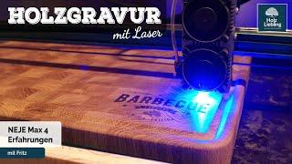 So gravieren wir Schneidebretter & Co - Lasergravierer NEJE Max 4 Test | Holz-Liebling