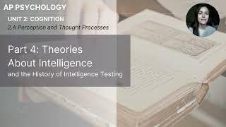 Unit 2A Part 4 Theories About Intelligence and the History of IQ Testing