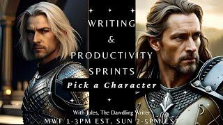 Wednesday Writing and Productivity Sprints, Character Picture Polls, and Chats for June 26th