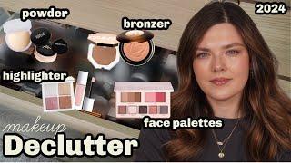 Makeup Collection Declutter 2024! Bronzer, Highlighter, Powder, & Face Palettes...This Was Tough.