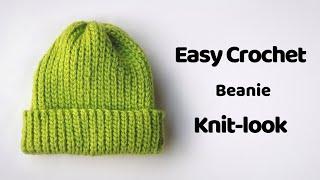 Easy Crochet Chunky Knit Look Beanie - Easiest Beanie Ever