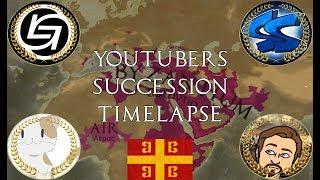 [EU4] Youtubers Succession Timelapse - Byzantium - GGParker, Sansho, TheSocialStreamers