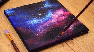 How to Draw Galaxy | Acrylic Painting Techniques | Easy Painting Step by Step for Beginners