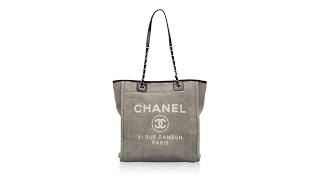 Chanel Lurex Boucle Deauville Mini Tote Grey