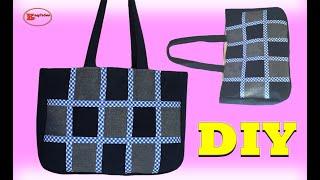 DIY DENIM PATCHWORK HANDBAG FROM RECYCLED JEAN | JEAN BAG TUTORIAL