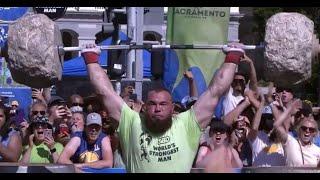 Ukrainian Oleksii Novikov. World record flintstone barbell 542 pounds & highlights from the contest