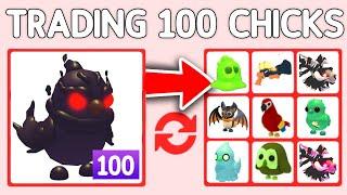 TRADING 100 CHICKS In Adopt Me Halloween Update!