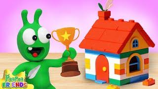 Pea Pea Creates a Colorful Lego House with Friends - Cartoons for Kids