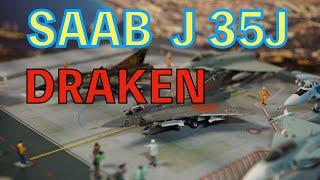 1/144 Jet Fighter SAAB J 35J DRAKEN.made by Pit-road.サーブ35　ドラケン#scalemodel