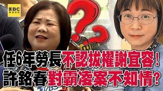 【勞動部霸凌案】許銘春任6年勞長不認拔擢謝宜容！ 對霸凌案「不知情」@57ETFN