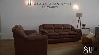 Sofá de couro legítimo Dallas 3 lugares