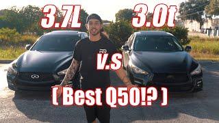 3.0t Q50 V.S 3.7L Q50!! (Which is Better!?) *RACE*