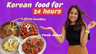 Eating Only KOREAN Food For 24 Hours  | Eating NEVER Tried Before Korean Dishes | So Saute