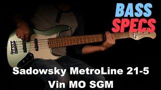 Sadowsky MetroLine 21-Fret Vintage J/J Bass - Bass Specs