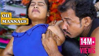 Girl Received Thai Massage from Asim Barber | Body Massage with Oil | Neck Cracking | ASMR #anxiety