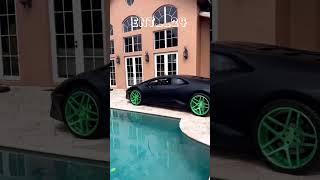 Lil pump got out his lambo and jumps in to his pool  #lilpump