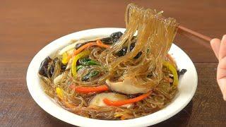 The Best Korean Japchae Recipe :: Vegan Noodle Recipe