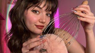 ASMR | Soft & Slow Fluffy Mic Triggers (Scratching, Plucking, Mouth Sounds, Props)