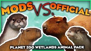 Planet Zoo Wetlands Animal Pack - Frontier VS. Modded Animal Comparisons!
