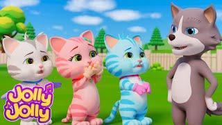 Three little kittens + More - The Cat and Wolf | Jolly Jolly - Learn and Play - Nursery Rhymes