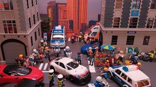 POLICE vs. CAR THIEVES : city action ! Playmobil stop motion !