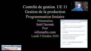 PROGRAMMATION LINÉAIRE. UE 11. DCG