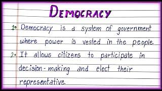 10 Lines on Democracy in English| Essay On Democracy|