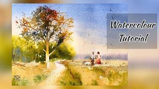 Watercolor Painting for Beginners: Autumn Tree Tutorial I Watercolour painting I