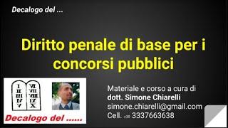 Decalogo del "Diritto penale di base per i concorsi pubblici" (01/03/2020)