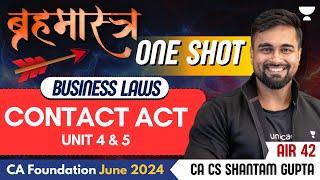 Contract Act : Unit 4 & 6 | Business Law One Shot | CA Foundation June 24 | CA CS Shantam Gupta