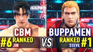 T8  CBM (#6 Ranked Jin) vs BUPPAMEN (#1 Ranked Steve)  Tekken 8 High Level Gameplay