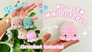 EASY beginner friendly crochet tutorial - How to crochet a mini octopus in 15 MINUTES  (no - sew)