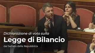 Dichiarazione di voto sulla Legge di Bilancio | 28/12/2024