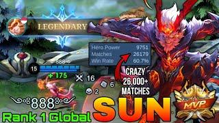 Crazy 26,000+ Matches Sun Deadly Jungler -  Top 1 Global Sun by ༺888༻ - Mobile Legends