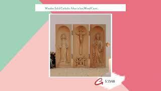 Wooden Solid Catholic Altar in box,Wood Carving catholic icons,Wooden Religious Gifts,Best Friend...