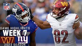 Washington Commanders vs. New York Giants | 2023 Week 7 Game Highlights