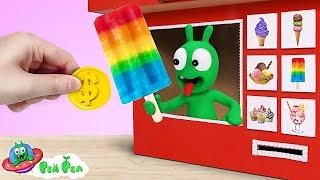 Pea Pea plays Selling Yummy Ice Cream - Funny Stop Motion Cartoon