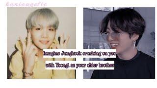 Imagine Jungkook crushing on you with Yoongi as your older brother(use headphones )