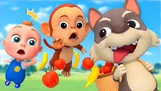 Apples and Bananas Song | Feeding Animals with Fruits | Super Sumo Nursery Rhymes & Kids Songs