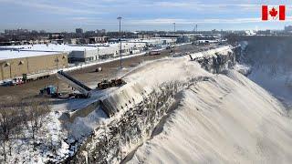 The BIGGEST snow dump site in Montreal,Quebec,Canada/How snow dump in Canada️️