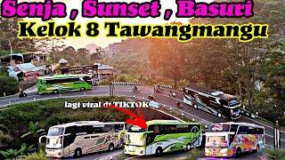 SENJA , SUNSET , BASURI Di Kelok 8 Tawangmangu || Ada bus lagi viral di Tiktok