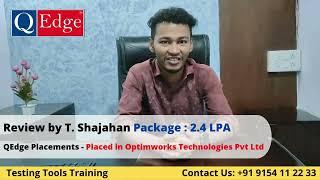 #Testing #Tools Training & #Placement  Institute Review by Shajahan @qedgetech Hyderabad